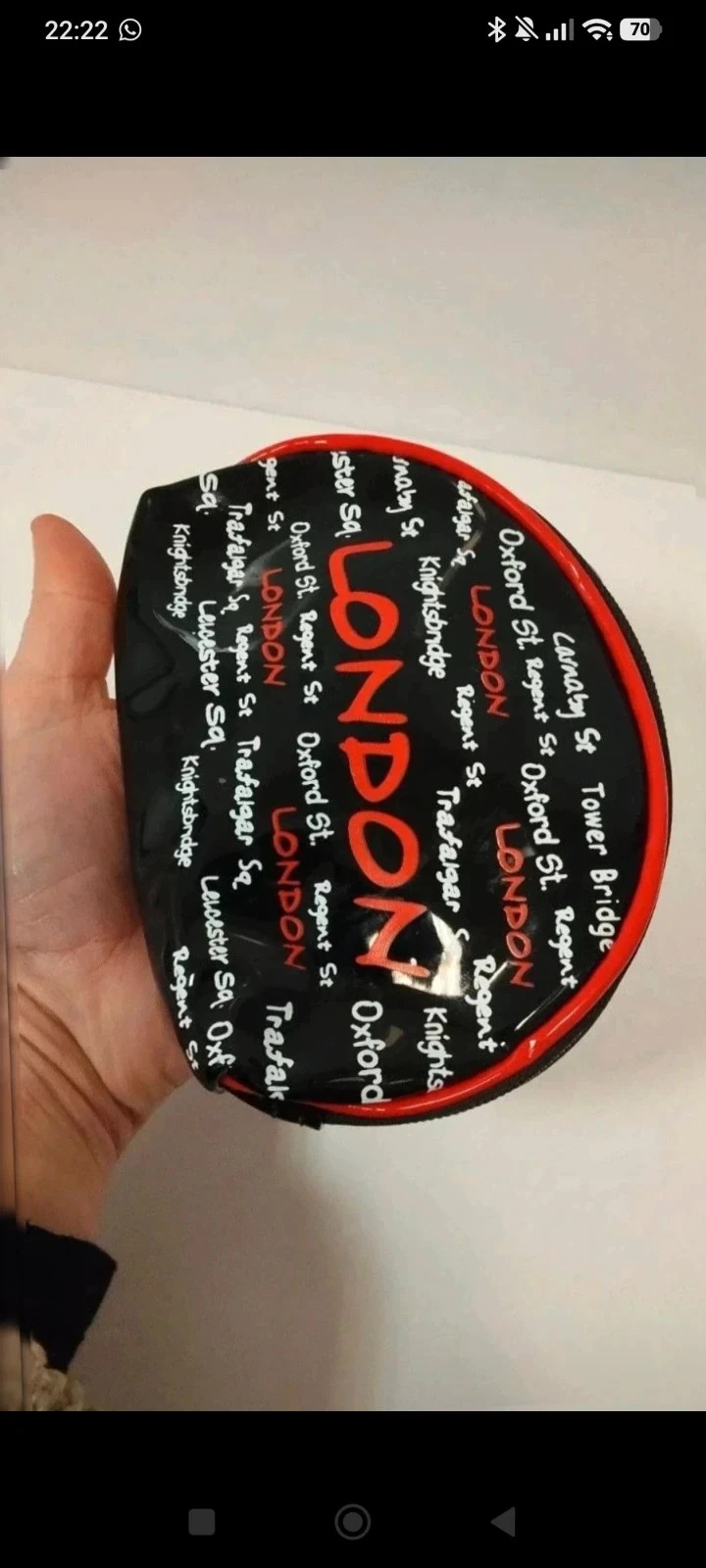 Carteira / estojo London preto vermelho com padrão de Londres com zíper 14x12 cm – photo 8
